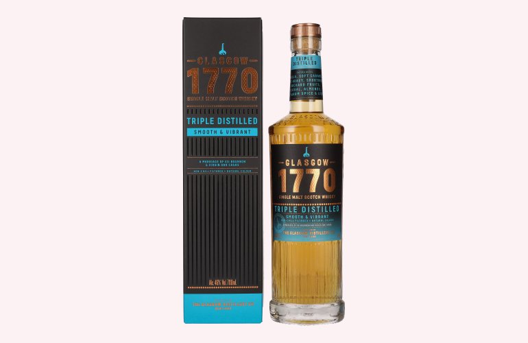 1770 Glasgow TRIPLE DISTILLED Smooth & Vibrant 46% Vol. 0,7l in Geschenkbox