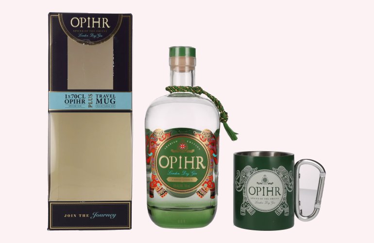 Opihr London Dry Gin ARABIAN EDITION 43% Vol. 0,7l in Geschenkbox mit Travel Mug