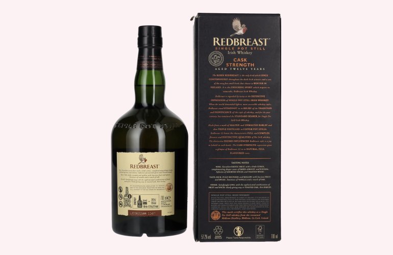 Redbreast 12 Years Old Single Pot Still CASK STRENGTH 57,2% Vol. 0,7l in Giftbox