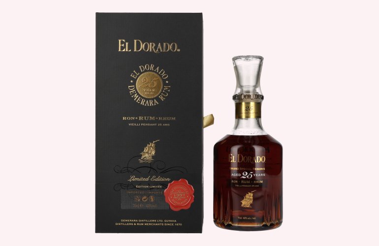 El Dorado 25 Years Old GRAND SPECIAL RESERVE Rum 1988 43% Vol. 0,7l in Giftbox