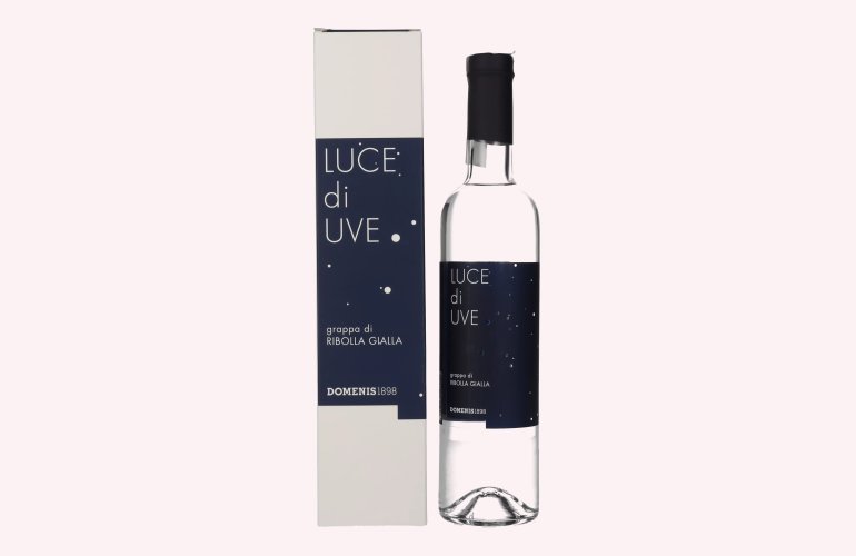 Domenis 1898 LUCE di UVE grappa di RIBOLLA GIALLA 38% Vol. 0,5l in Geschenkbox