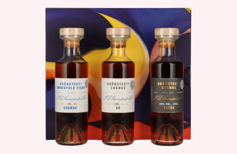 Grönstedt's Cognac Triple Box 40% Vol. 3x0,2l in Geschenkbox