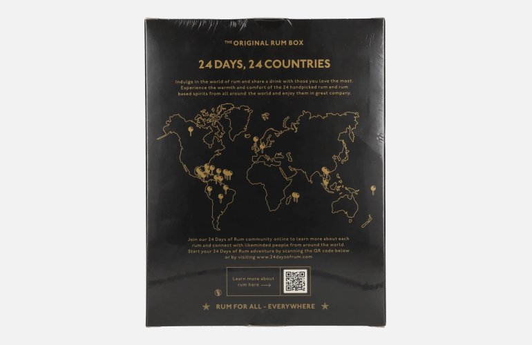 24 DAYS OF RUM The Original Rum Box Black Edition 41,3% Vol. 24x0,02l in Giftbox with 2 Nosing glasses
