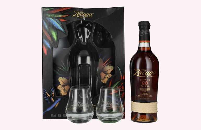 Ron Zacapa Centenario 23 SISTEMA SOLERA Gran Reserva Limited Edition Design 40% Vol. 0,7l in Geschenkbox mit 2 Gläsern