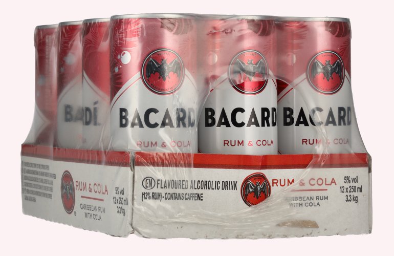 Bacardi Rum & Cola 5% Vol. 12x0,25l Dosen