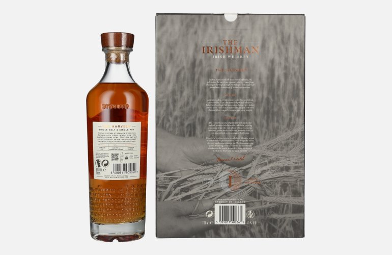 The Irishman THE HARVEST Single Malt Irish Whiskey 40% Vol. 0,7l en boîte cadeau avec 2 Verres
