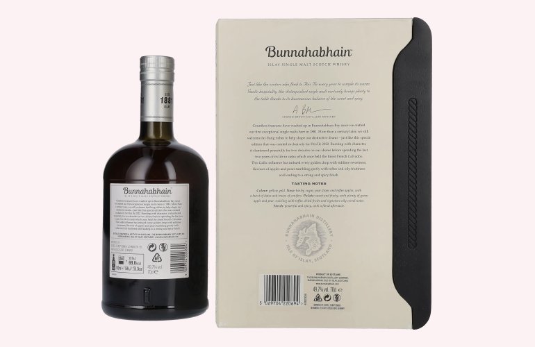 Bunnahabhain Fèis Ìle CALVADOS CASK FINISH 1998 49,7% Vol. 0,7l in Geschenkbox