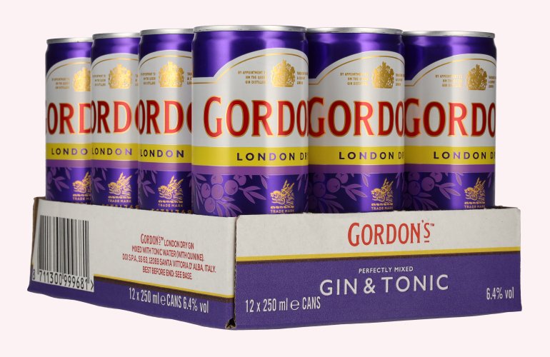 Gordon's London Dry Gin & Tonic 6,4% Vol. 12x0,25l Dosen