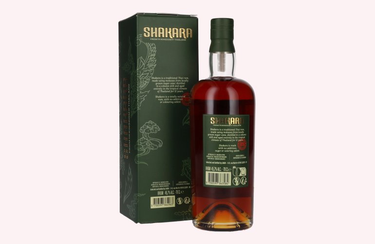 SHAKARA 12 Years Old Thailand Rum 45,7% Vol. 0,7l en boîte cadeau