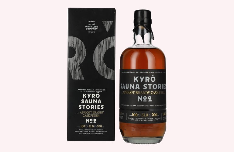 KYRÖ SAUNA STORIES Apricot Brandy Cask Finish No. 2 51% Vol. 0,7l in geschenkverpakking