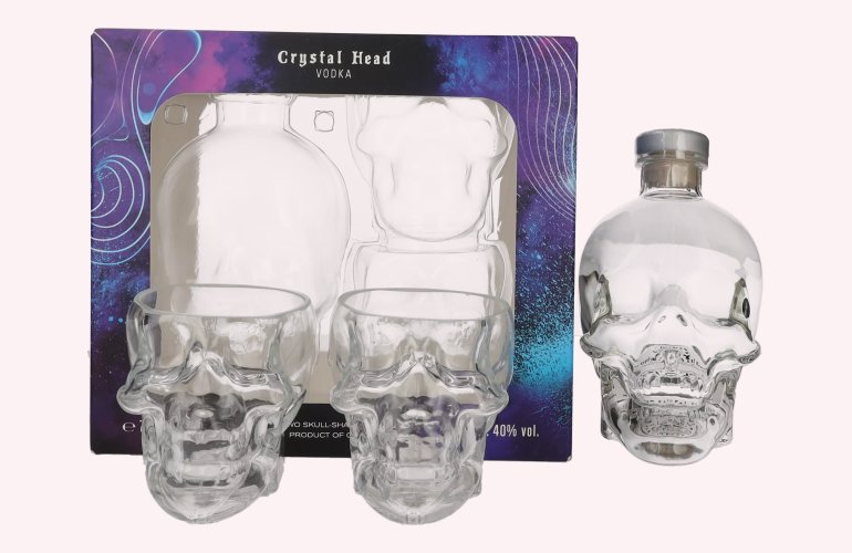Crystal Head Vodka 40% Vol. 0,7l in Geschenkbox mit 2 Gläsern