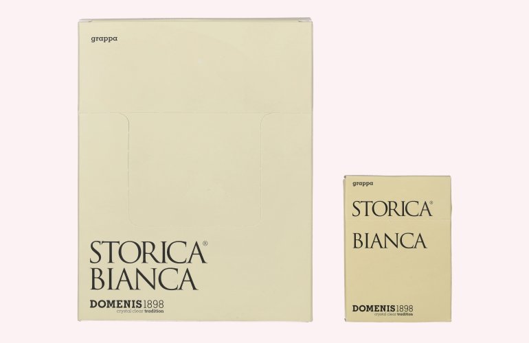 Domenis 1898 STORICA BIANCA Grappa 50% Vol. 10x10x0,05l in Geschenkbox