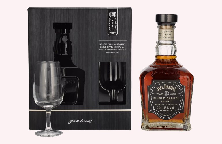 Jack Daniel's Select Single Barrel Tennessee Whiskey 45% Vol. 0,7l in Geschenkbox mit Nosing Glas