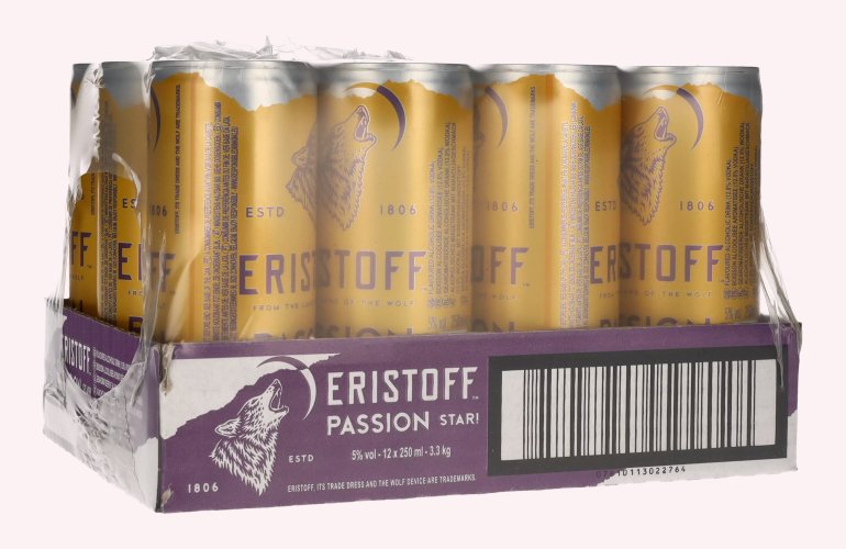 Eristoff Passion Star 5% Vol. 12x0,25l Dosen