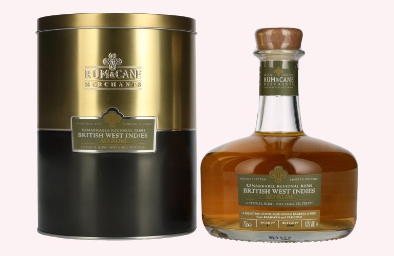 Rum & Cane BRITISH WEST INDIES XO Rum 43% Vol. 0,7l in Tinbox