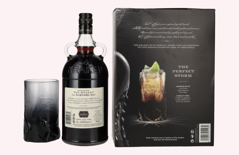 The Kraken Black Spiced 40% Vol. 1l in Geschenkbox mit Glas