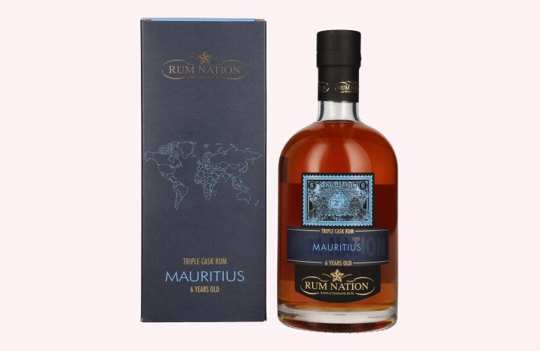 Rum Nation Mauritius 6 Years Old Triple Cask Rum Limited Edition Batch 1 43% Vol. 0,7l in Giftbox