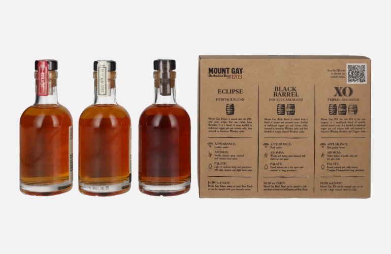 Mount Gay Barbados Rum Discovery Pack 43% Vol. 3x0,2l en boîte cadeau