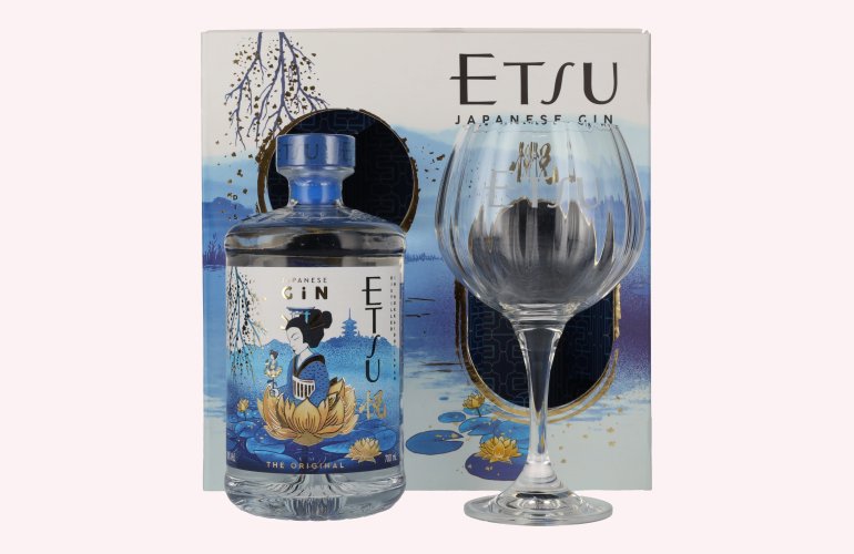 Etsu Japanese Handcrafted Gin The Original 43% Vol. 0,7l in Geschenkbox mit Glas