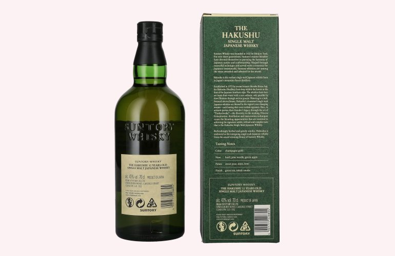 Suntory The Hakushu 12 Years Old Single Malt 43% Vol. 0,7l in Giftbox