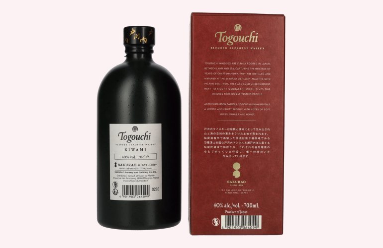 Togouchi KIWAMI Distiller's Reserve Japanese Blended Whisky 40% Vol. 0,7l en boîte cadeau