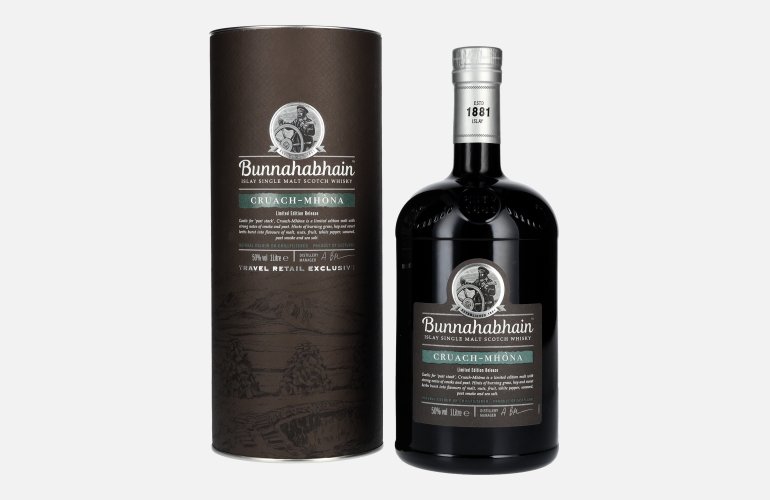 Bunnahabhain CRUACH-MHÒNA Travel Exclusive Islay Single Malt Scotch Whisky 50% Vol. 1l in geschenkverpakking