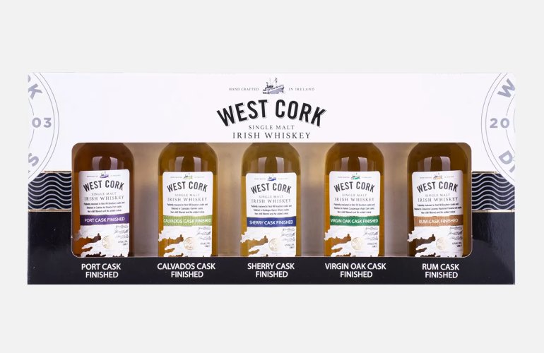 West Cork CASK COLLECTION Miniset 43% Vol. 5x0,05l in Giftbox
