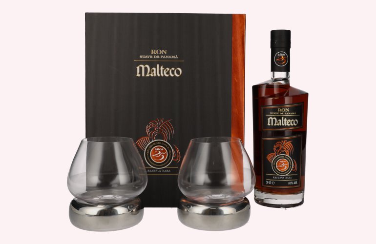 Ron Malteco 25 Años Reserva Rara 40% Vol. 0,7l in Giftbox with 2 glasses
