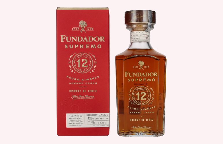 Fundador Supremo 12 Years Old Sherry Casks Brandy de Jerez 40% Vol. 0,7l in Giftbox