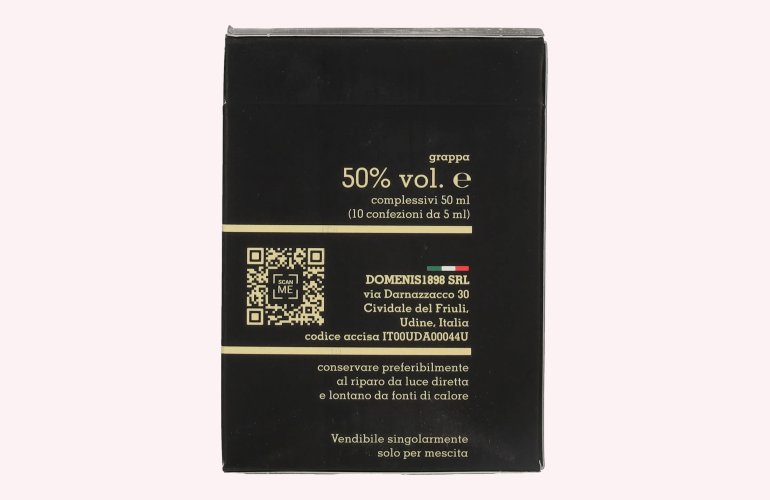 Domenis 1898 STORICA NERA Grappa 50% Vol. 10x0,005l in Geschenkbox