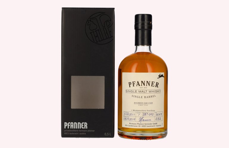 Pfanner Bourbon Oak Cask Single Malt Whisky 56,4% Vol. 0,5l in Giftbox