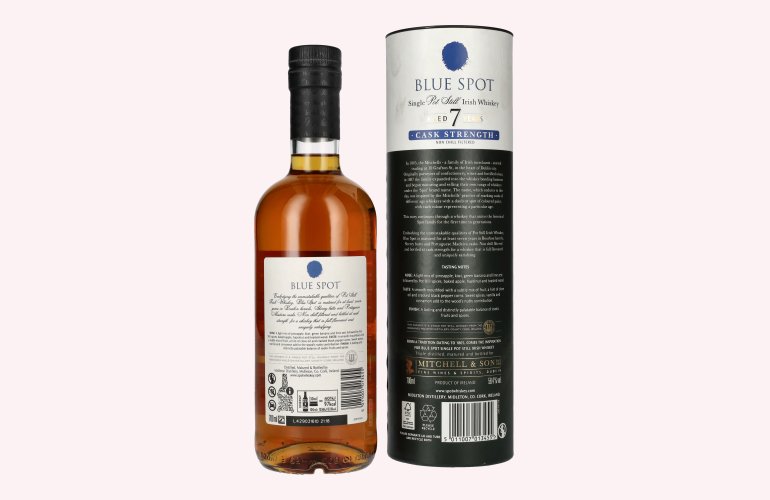 Blue Spot 7 Years Old Cask Strength Pot Still Irish Whiskey 58,4% Vol. 0,7l en boîte cadeau