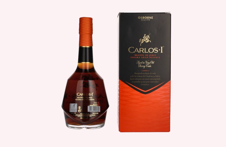 Carlos I Brandy de Jerez Solera Gran Reserva Sherry Casks 40% Vol. 0,7l en boîte cadeau