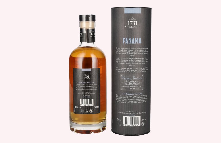 1731 Fine & Rare PANAMA 6 Years Old Single Origin Rum 46% Vol. 0,7l in Geschenkbox