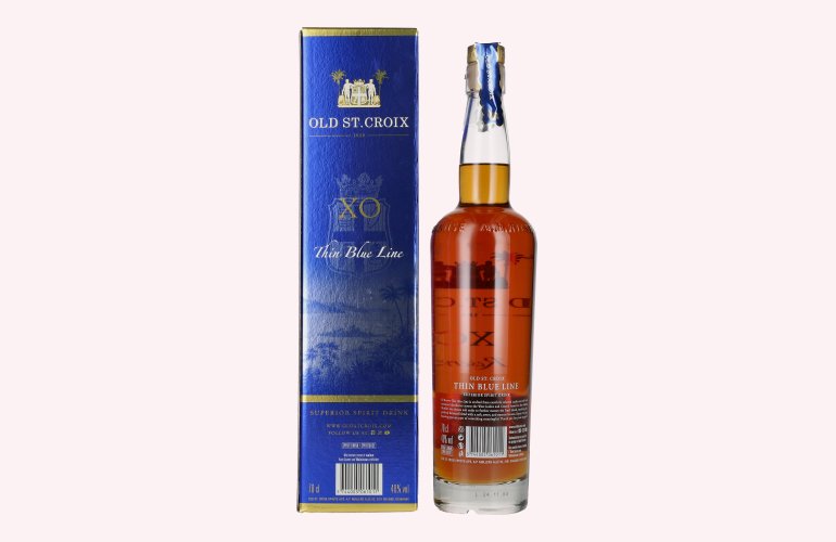 Old St. Croix A.H. Riise X.O. THE THIN BLUE LINE Spirit Drink 40% Vol. 0,7l en boîte cadeau