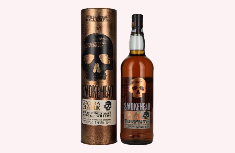 Smokehead EXTRA RARE Islay Single Malt Scotch Whisky Gold Design 40% Vol. 1l in Geschenkbox