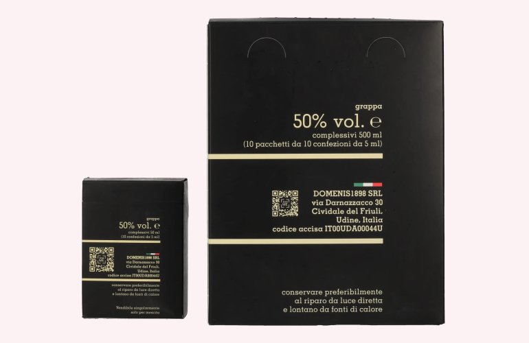 Domenis 1898 STORICA NERA Grappa 50% Vol. 10x10x0,005l in Geschenkbox