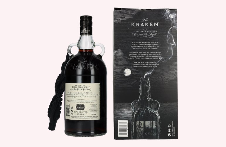 The Kraken Black Spiced 40% Vol. 1l in Giftbox with Kerze