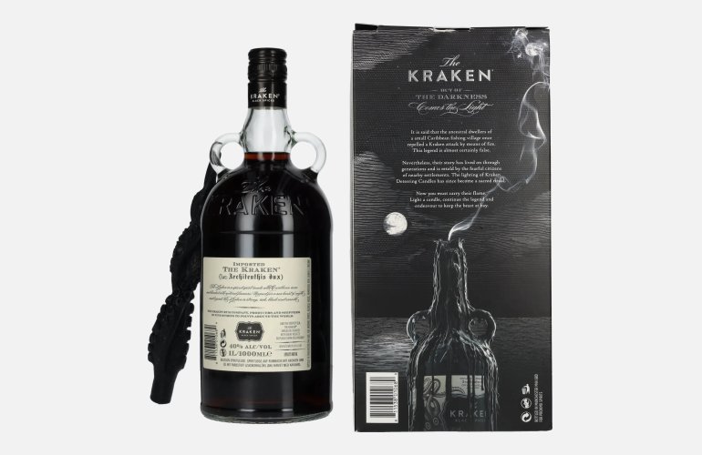 The Kraken Black Spiced 40% Vol. 1l in Giftbox with Kerze