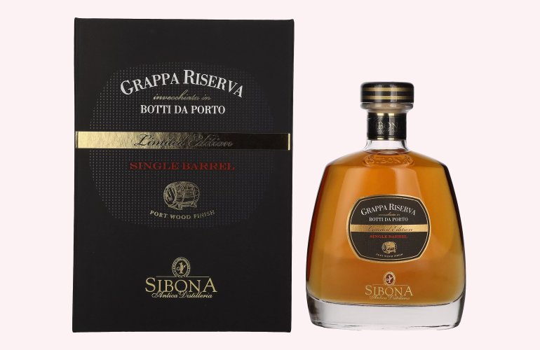 Sibona GRAPPA RISERVA Botti da Porto SINGLE BARREL Limited Edition 44% Vol. 0,7l in Geschenkbox