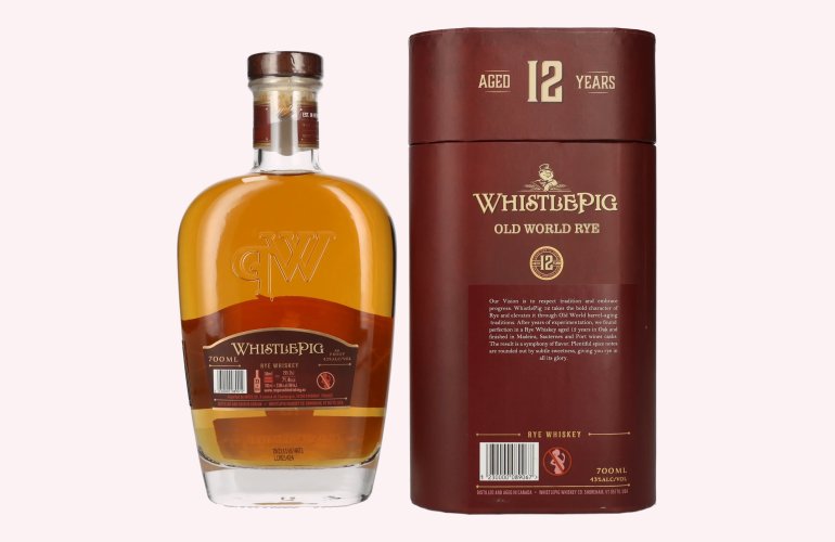 WhistlePig 12 Years Old OLD WORLD Rye Whiskey 43% Vol. 0,7l in Giftbox