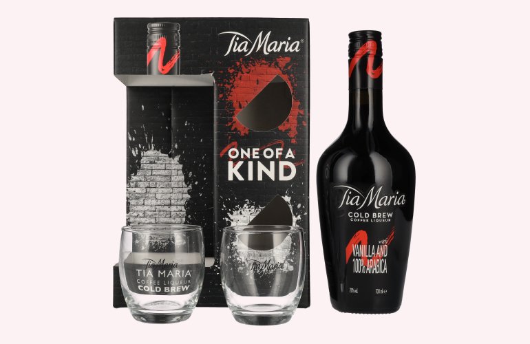 Tia Maria Cold Brew Coffee Liqueur 20% Vol. 0,7l in Giftbox with 2 glasses