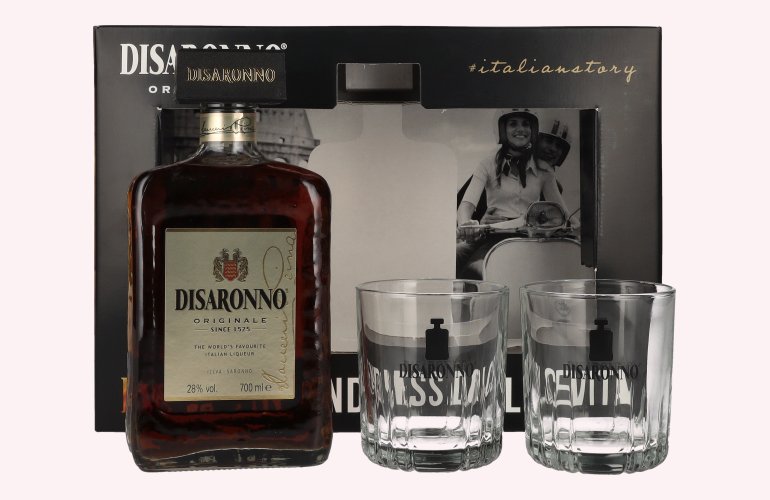 Disaronno Originale 28% Vol. 0,7l in Geschenkbox mit 2 Gläsern