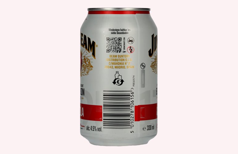 Jim Beam Kentucky Straight Bourbon Whiskey & Cola 4,5% Vol. 12x0,33l Dosen Pfand