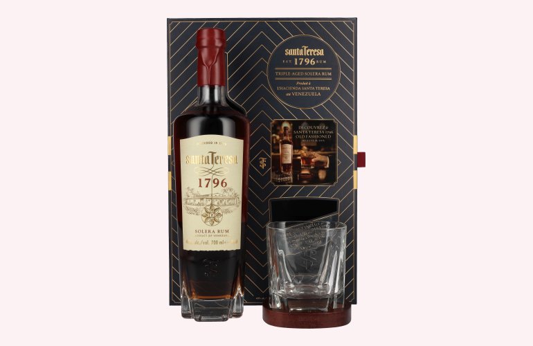 Santa Teresa 1796 Solera Rum 40% Vol. 0,7l in geschenkverpakking met Glas