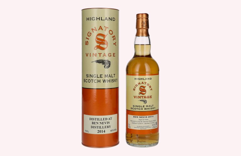 Signatory Vintage BEN NEVIS 8 Years Old Highland Single Malt Scotch Whisky 2014 43% Vol. 0,7l in Giftbox