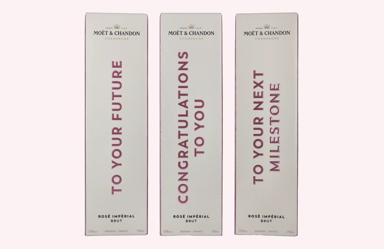 Moët & Chandon Champagne ROSÉ IMPÉRIAL Brut Milestones 12% Vol. 0,75l in Geschenkbox