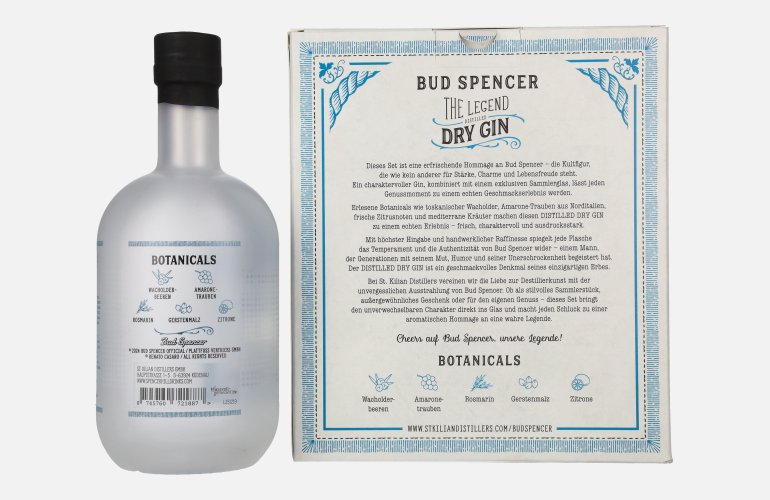 Bud Spencer THE LEGEND Dry Gin 41,3% Vol. 0,7l in Giftbox with glass