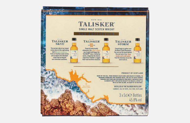 Talisker The Collection Made By The Sea Single Malt Scotch Whisky 45,8% Vol. 3x0,05l in geschenkverpakking