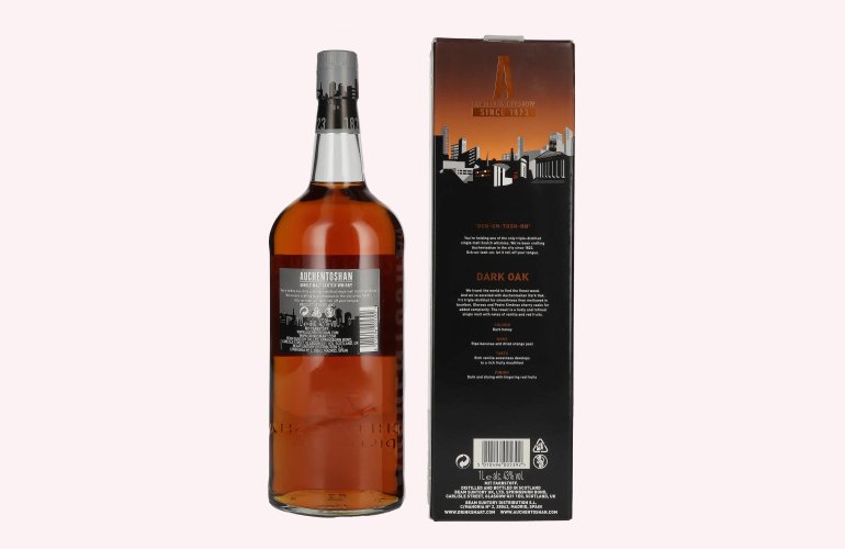 Auchentoshan DARK OAK Single Malt Scotch Whisky 43% Vol. 1l in geschenkverpakking